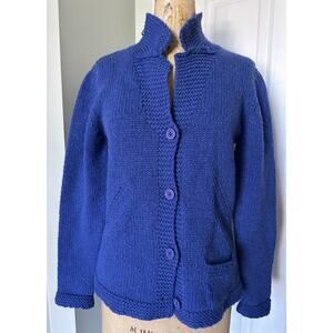 ALPHA MASSIMO REBECCHI Wool Cardigan Sweater Jacket 46 Us M Blue Italy Blazer